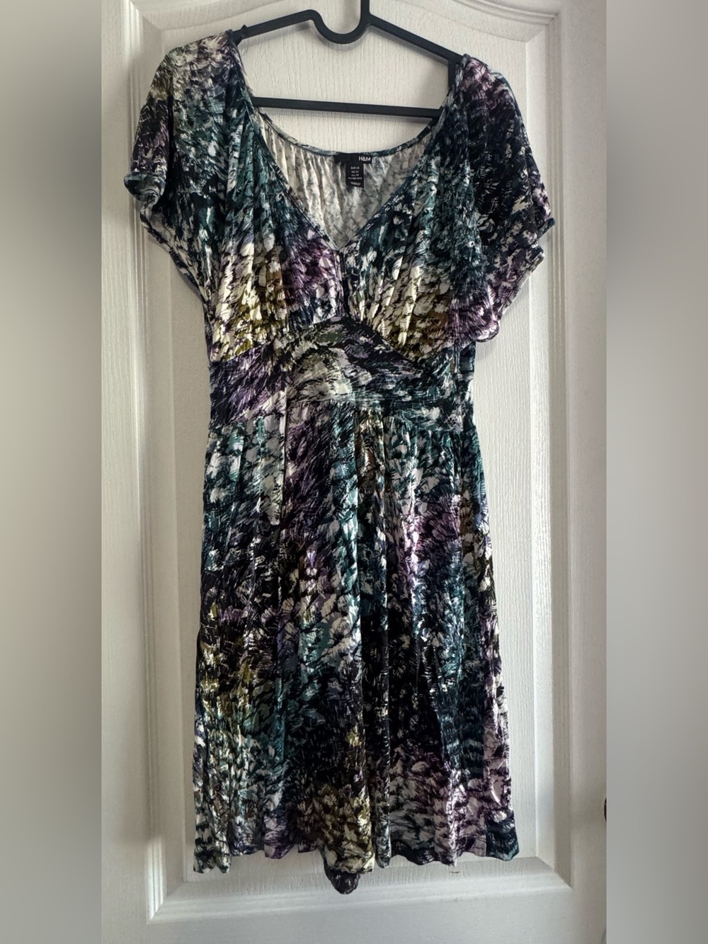 Women’s Multicolor V-Neck Empire Waist Dress